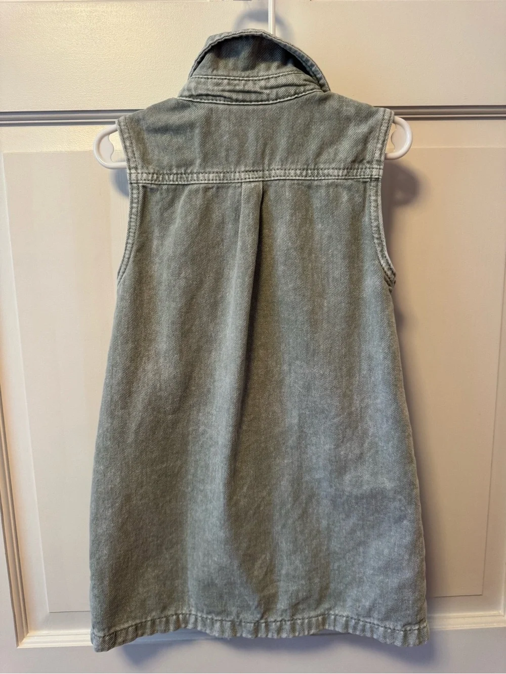 Cat & Jack Sleeveless Washed Sage Green Denim Dress